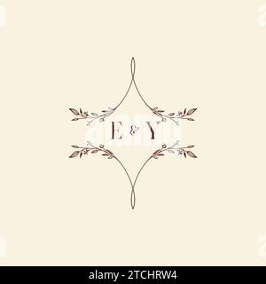 EY Wedding Initial-Logobuchstaben in hochwertigem, professionellem Design, das auf allen Printmedien gut gedruckt wird Stock Vektor