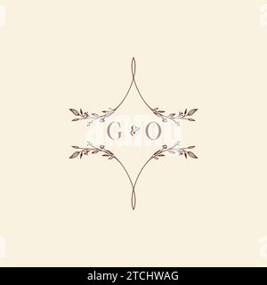 GO Wedding Initial-Logobuchstaben in hochwertigem, professionellem Design, das auf allen Druckmedien gut gedruckt wird Stock Vektor