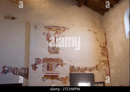 12. März 2023: Italien, Lombardei, Kirche San Michele al Pozzo Bianco in der Oberstadt Bergamo mit Fresken von Lorenzo Lotto12. März 2023 – BER Stockfoto