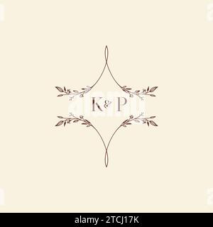 KP Wedding Initial-Logobuchstaben in hochwertigem, professionellem Design, das auf allen Printmedien gut gedruckt wird Stock Vektor