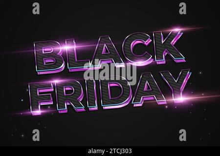 Black Friday Sale Label mit farbenfrohem, lebendigem Text. Designelement für Verkaufsbanner, Poster, Karten Stock Vektor