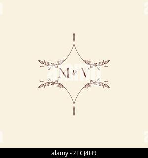 MV Wedding Initial Logo Letters in hochwertigem, professionellem Design, das auf allen Druckmedien gut gedruckt wird Stock Vektor