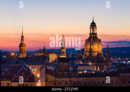 Blick auf die Altstadt von Dresden Stockfoto