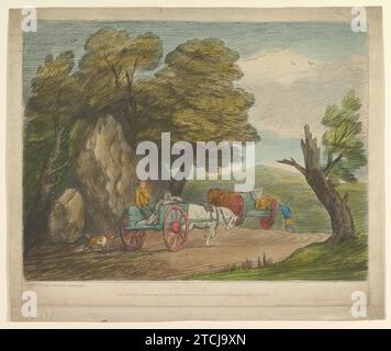 Waldlandschaft mit zwei Country Carts und Figuren 1942 von Thomas Gainsborough Stockfoto