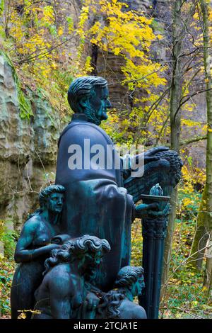 Richard-Wagner-Denkmal im Liebethaler Grund Stockfoto