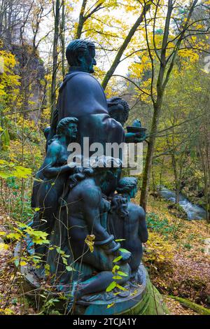 Richard-Wagner-Denkmal im Liebethaler Grund Stockfoto