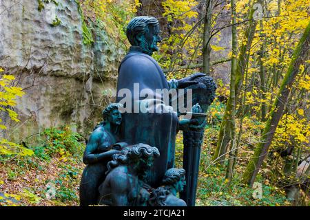 Richard-Wagner-Denkmal im Liebethaler Grund Stockfoto