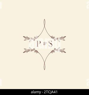 PS Wedding Initial-Logo-Buchstaben in hochwertigem, professionellem Design, das auf allen Druckmedien gut gedruckt werden kann Stock Vektor