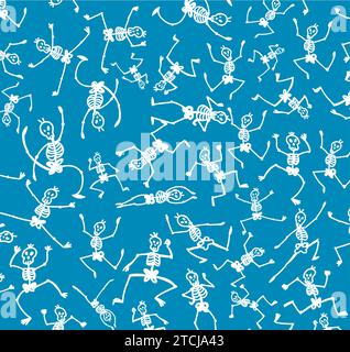 Hintergrund des Symbols Skelett Seamless Elements. Vektorabbildung Stock Vektor