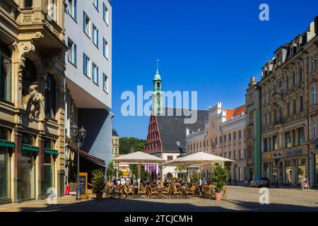 Heute ist Zwickau eine große Kreisstadt im Südwesten des Freistaates Sachsen. Die Stadt ist bekannt als Automobile & Robert Schumann City und Stockfoto