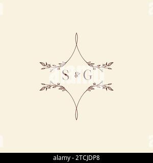 SG Wedding Initial-Logobuchstaben in hochwertigem, professionellem Design, das auf allen Printmedien gut gedruckt wird Stock Vektor