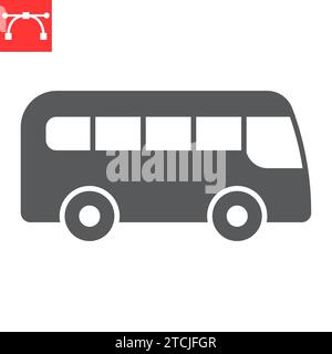 Bus-Glyphe-Symbol, Transport und Fahrzeug, Passagierbus-Vektor-Symbol, Vektorgrafiken, bearbeitbare Strichstärke, EPS 10. Stock Vektor
