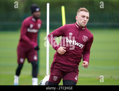 Jarrod Bowen von West Ham United während eines Trainings in Rush Green, London. Bilddatum: Mittwoch, 13. Dezember 2023. Stockfoto