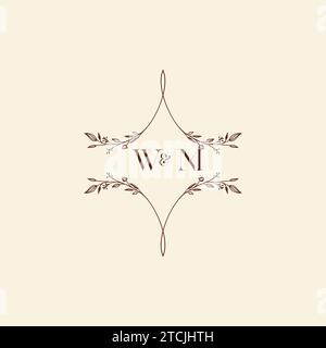 WM Wedding Initial-Logobuchstaben in hochwertigem, professionellem Design, das auf allen Printmedien gut gedruckt wird Stock Vektor