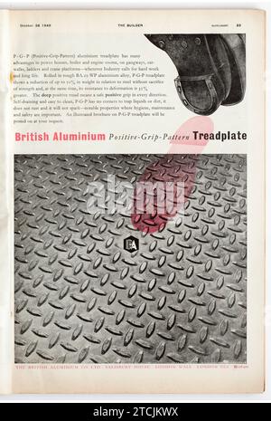 Werbung aus einer Ausgabe von The Builder Magazine aus den 1940er Jahren - The British Aluminium Co Ltd Stockfoto