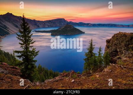 Crater Lake National Park in Oregon, USA – Wizard Island Stockfoto