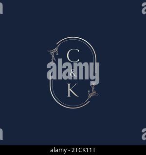 CK Wedding Initial-Logobuchstaben in hochwertigem, professionellem Design, das auf allen Printmedien gut gedruckt wird Stock Vektor