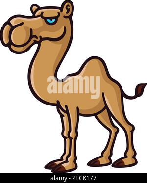 Ein grummeliges Cartoon-Kamel steht Stock Vektor