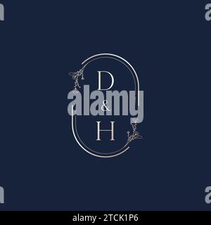DH Wedding Initial-Logobuchstaben in hochwertigem, professionellem Design, das auf allen Printmedien gut gedruckt wird Stock Vektor
