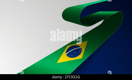 Realistischer Bandhintergrund mit Flagge von Brasilien. Ein Auswirkungselement für die Verwendung, die Sie daraus machen möchten. Stock Vektor