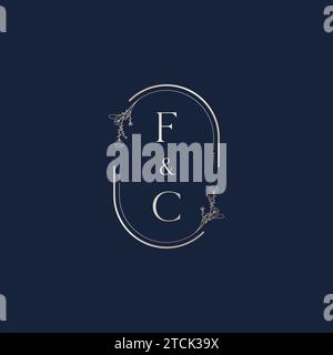 FC Wedding Initial-Logo-Buchstaben in hochwertigem, professionellem Design, das auf allen Druckmedien gut gedruckt werden kann Stock Vektor