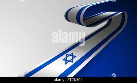 Realistischer Bandhintergrund mit der Flagge Israels. Ein Auswirkungselement für die Verwendung, die Sie daraus machen möchten. Stock Vektor