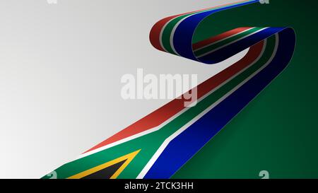 Realistischer Bandhintergrund mit der Flagge von Südafrika. Ein Auswirkungselement für die Verwendung, die Sie daraus machen möchten. Stock Vektor