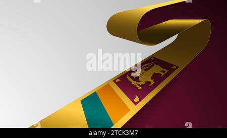 Realistischer Bandhintergrund mit Flagge von SriLanka. Ein Auswirkungselement für die Verwendung, die Sie daraus machen möchten. Stock Vektor