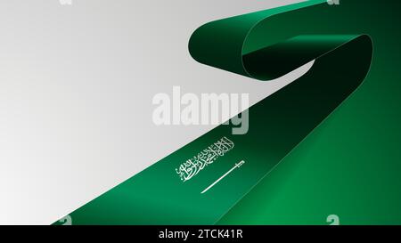 Realistischer Bandhintergrund mit Flagge von SaudiArabien. Ein Auswirkungselement für die Verwendung, die Sie daraus machen möchten. Stock Vektor