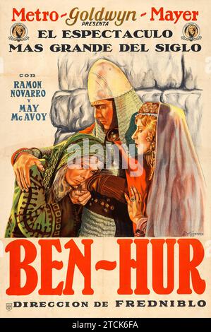 Ben-Hur (MGM, 1925). Lew Wallaces unsterbliche Geschichte. Das alte Filmplakat Ramon Novarro. Argentinien-Version. Wagener-Kunstwerk Stockfoto