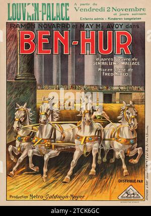 Ben Hur Filmposter – belgische Version. MGM 1925. Louvain-Palast Stockfoto