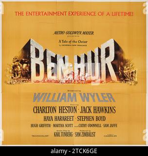 Ben-Hur (MGM, 1959) Eine Geschichte über den Christus. Oldtimer-Filmposter. Charlton Heston. Gemeinfreie Daten in den USA Stockfoto