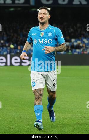 Neapel, Italien. Dezember 2023. Matteo Politano Spieler von Neapel, während des Champions-League-Spiels zwischen Napoli und Sporting Braga Endergebnis, Napoli 2, Sporting Braa 0, Spiel im Diego Armando Maradona Stadion. Neapel, Italien, 12. dezember 2023. (Foto: Vincenzo Izzo/SIPA USA) Credit: SIPA USA/Alamy Live News Stockfoto