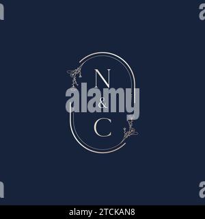 NC Wedding Initial-Logobuchstaben in hochwertigem, professionellem Design, das auf allen Druckmedien gut gedruckt werden kann Stock Vektor