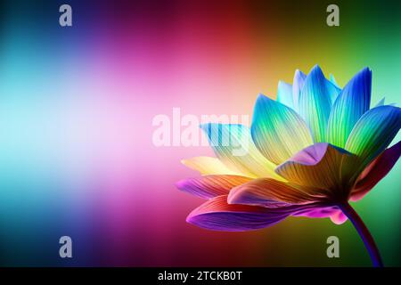 chrysanthemenblume in Regenbogenfarben mit Kopierraum Stockfoto