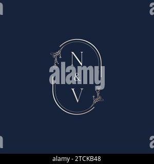 NV Wedding Initial-Logo-Buchstaben in hochwertigem, professionellem Design, das auf allen Printmedien gut gedruckt wird Stock Vektor
