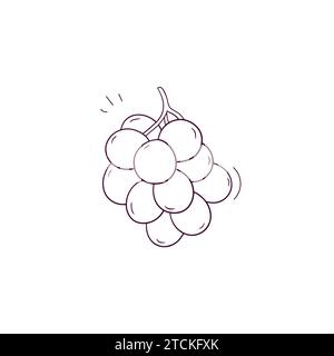 Handgezeichnete Illustration des Traubensymbols. Illustration Der Kritzelvektorskizze Stock Vektor