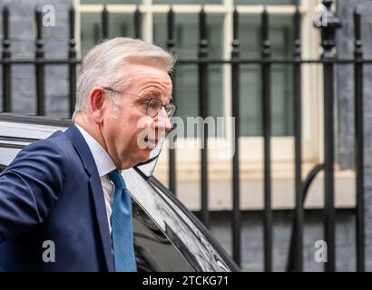 Michael Gove Abgeordneter (Con: Surrey Heath - Staatssekretär für Nivellierung, Wohnungsbau und Gemeinschaften; Minister für zwischenstaatliche Beziehungen) in Downin Stockfoto