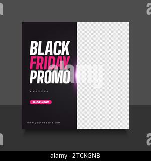 Black Friday Sale Banner im modernen Stil für Social Media Feeds oder Post Stock Vektor