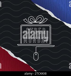 Farbige Cyber monday Verkaufsvorlage Vektor Stock Vektor