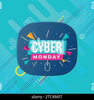 Farbige Cyber monday Verkaufsvorlage Vektor Stock Vektor
