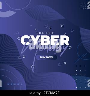Farbige Cyber monday Verkaufsvorlage Vektor Stock Vektor