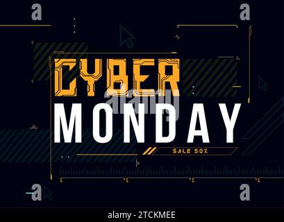 Farbige Cyber monday Verkaufsvorlage Vektor Stock Vektor