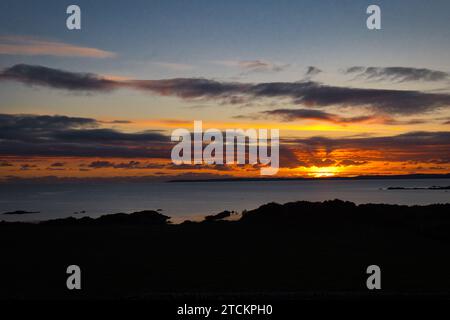 Sonnenuntergang über Wigtown Bay Stockfoto