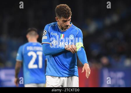 Neapel, Italien. Dezember 2023. Giovanni Di Lorenzo vom SSC Neapel während des UEFA Champions League-Spiels zwischen SSC Napoli und SC Braga am 12. Dezember 2023 im Stadio Diego Armando Maradona Neapel. Franco Romano/Alamy Live News Stockfoto