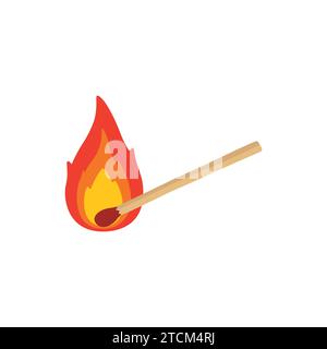 Vektor-Retro-Illustration eines Streichers mit Feuer. Stock Vektor