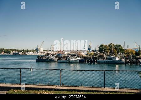 Portsmouth, NH, USA, 7. September 2023 Hafen am Piscataqua River in Portsmouth Stockfoto