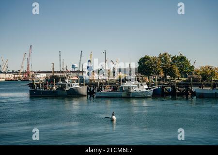 Portsmouth, NH, USA, 7. September 2023 Hafen am Piscataqua River in Portsmouth Stockfoto