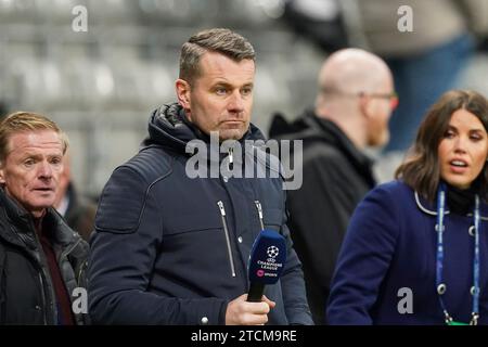 Newcastle, Großbritannien. Dezember 2023. Shay gab TNT-Moderator während des Spiels Newcastle United FC gegen AC Milan UEFA Champions League Gruppe F im St.James' Park, Newcastle, Großbritannien am 13. Dezember 2023 Credit: Every Second Media/Alamy Live News Stockfoto