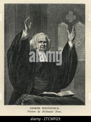 George Whitefield, auch bekannt als George Whitfield, war ein anglikanischer Geistlicher und Evangelist, der einer der Gründer des Methodismus und des evangelischen Moms war Stockfoto